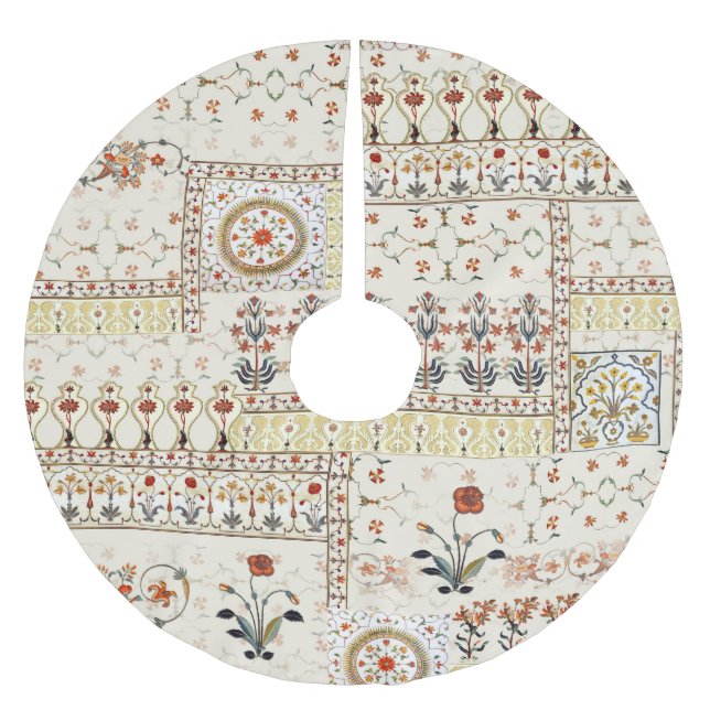 Mughal Blommigt Paisley: Ethnic Digital Elegance. Julgransmatta Borstad Polyester (Framsidan)