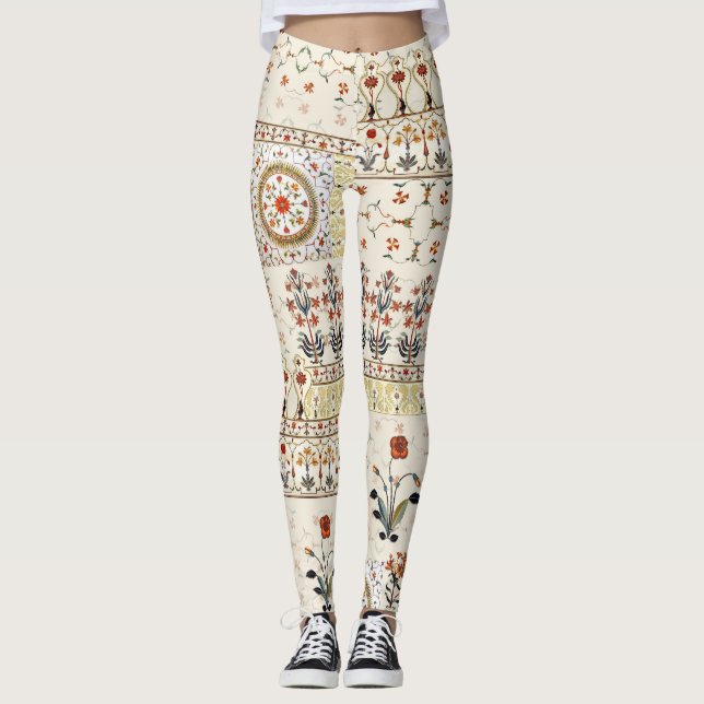 Mughal Blommigt Paisley: Ethnic Digital Elegance. Leggings (Framsida)