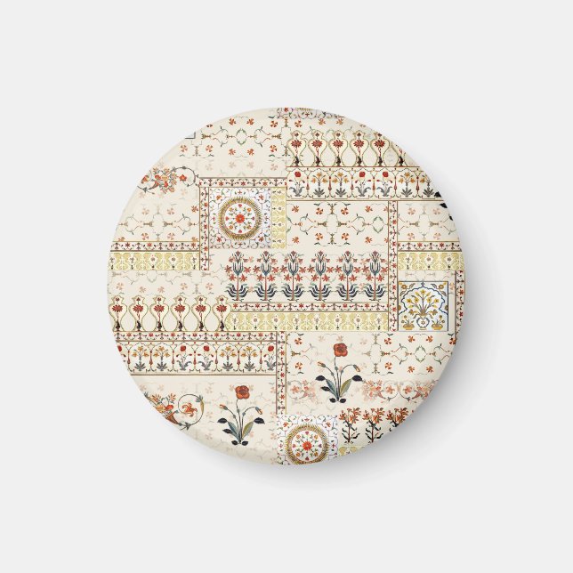 Mughal Blommigt Paisley: Ethnic Digital Elegance. Magnet (Framsidan)