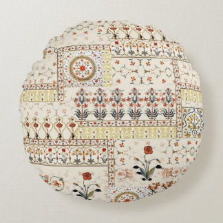 Mughal Blommigt Paisley: Ethnic Digital Elegance. Rund Kudde