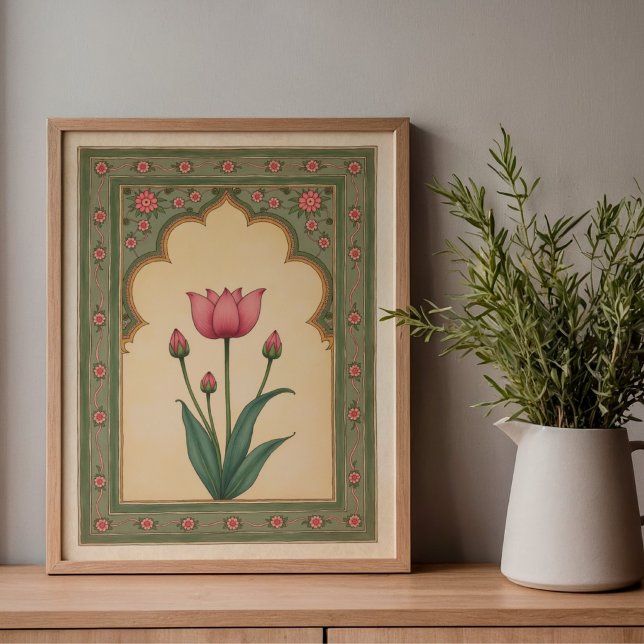 Mughal blomsterbåge Indisk väggkonsttryck Poster (Skapare uppladdad)