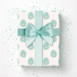 Mughal Bloom prick i teal och flamingo Presentpapper