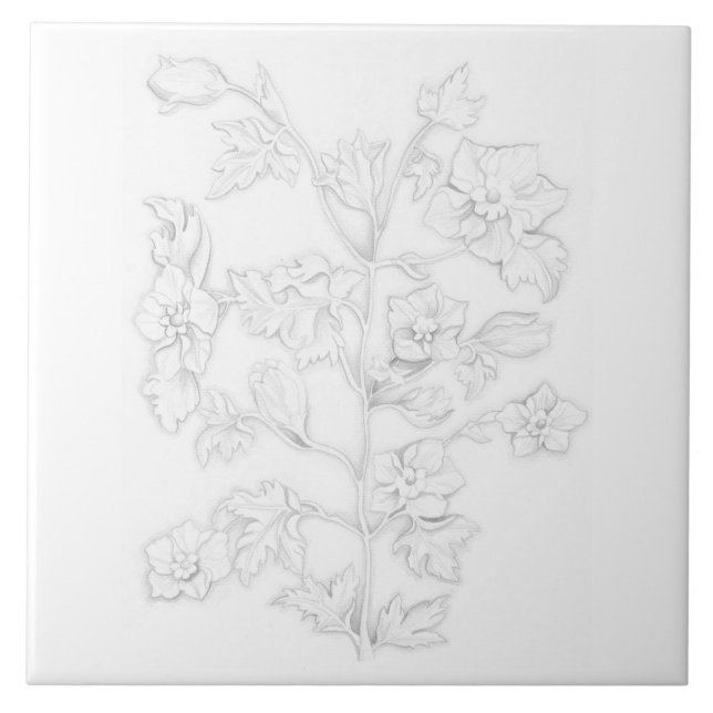 Mughal Design on a Ceramic Tile Kakelplatta (Framsidan)