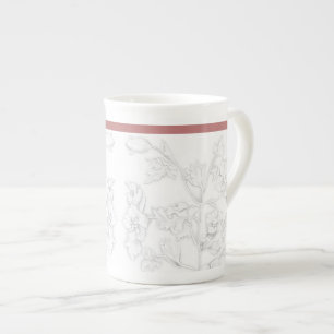 Mughal-design på en benporcellinmugg benporslin mugg