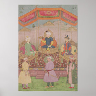 Mughal Emperor Babur och hans son, Humayan Poster