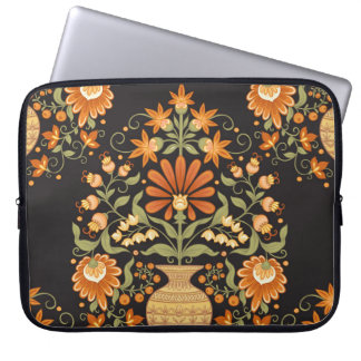 Mughal Fantasy: Retro Blommigt Opulence Laptop Fodral