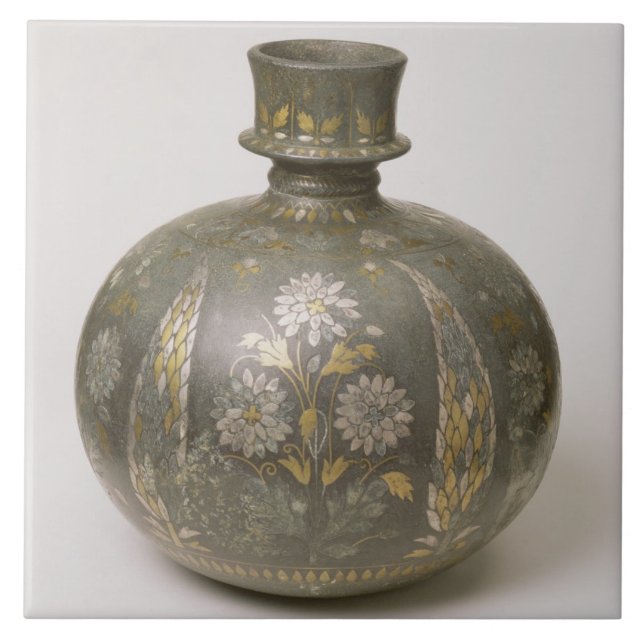 Mughal flaska (metalworken) kakelplatta (Framsidan)