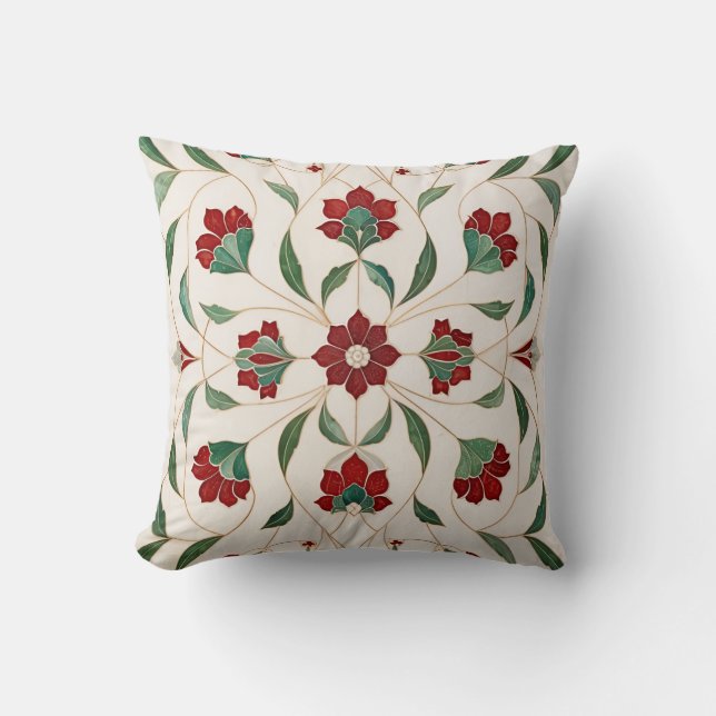 Mughal Flowers Mönster Kudde (Framsida)