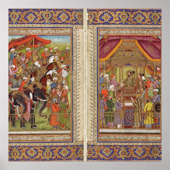 Mughal India Islam Muslim Boho Art Poster (Framsidan)