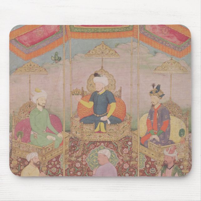 Mughal kejsare Babur och hans son, Humayan Musmatta (Framsidan)