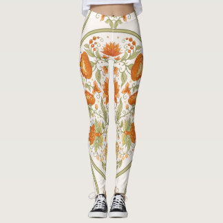 Mughal Motif Fantasy Flowers Mönster Leggings