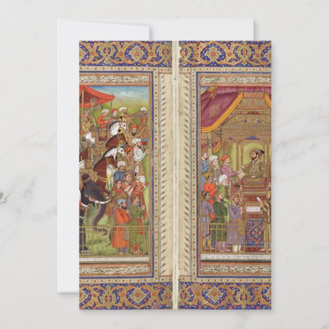 Mughalanska Indiska islamiska muslimer Boho Art Inbjudningar (Framsida)