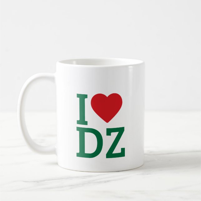 MugI ❤️ DZ Mug – Algeriet Kärlek kaffekopp | Stolt (Vänster)