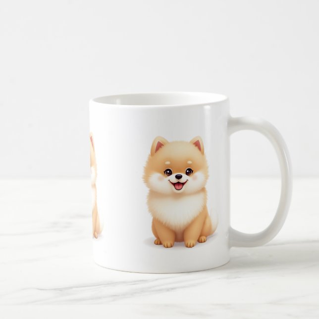 Mugs & Cups (Pomeranian puppy) Kaffemugg (Höger)