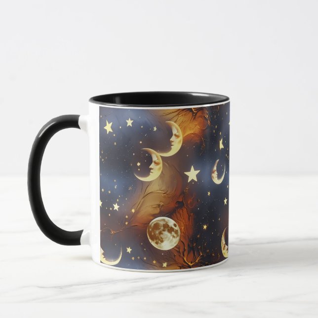 Mugs – Fiery Orange Celestial Moon Phase Luxury Co Mugg (Vänster)