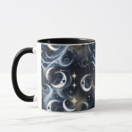 Mugs – Metallic Silver Celestial Moon Phase Luxury Mugg