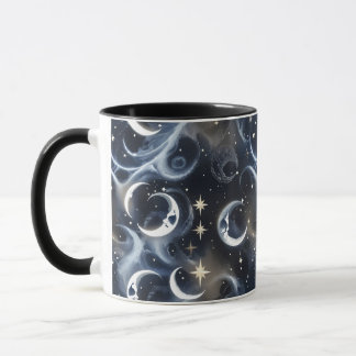 Mugs – Metallic Silver Celestial Moon Phase Luxury Mugg