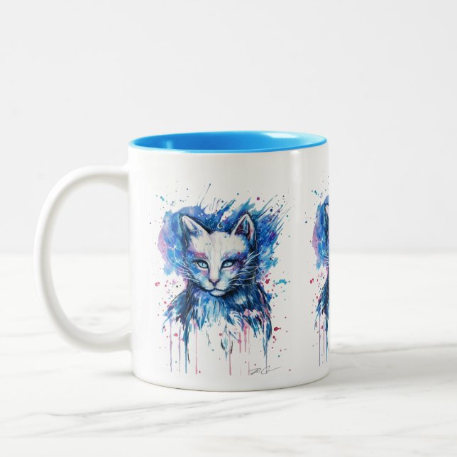 Mugs tasse de chat   cat Två-Tonad mugg (Vänster)