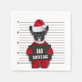 Mugshot Bad Santa's Rolig hund jul Pappersservett