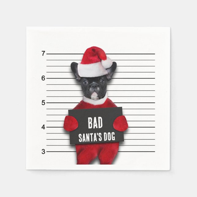 Mugshot Bad Santa's Rolig hund jul Pappersservett (Framsidan)