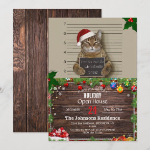 Mugshot Cat-jul Inbjudningar