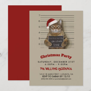 Mugshot Cat-jul Inbjudningar