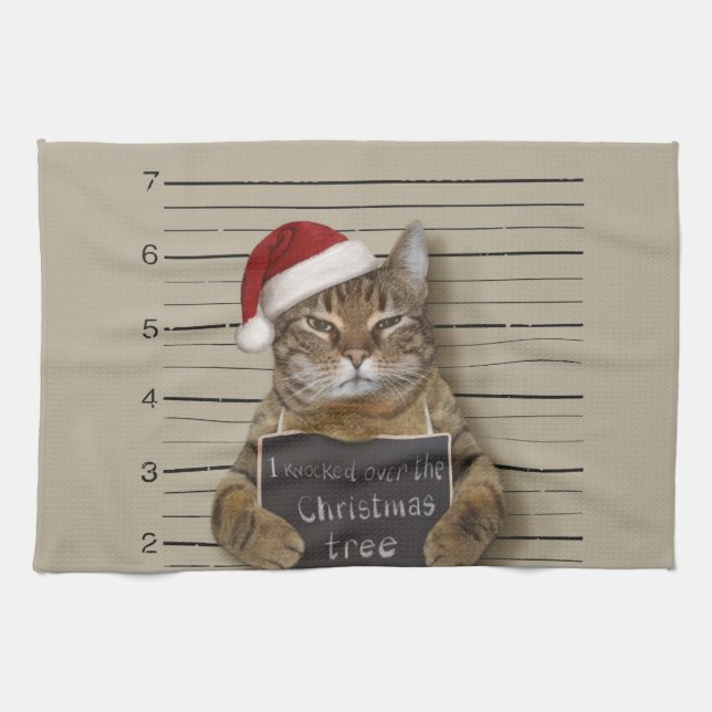 Mugshot Cat-jul Kökshandduk (Horisontell)