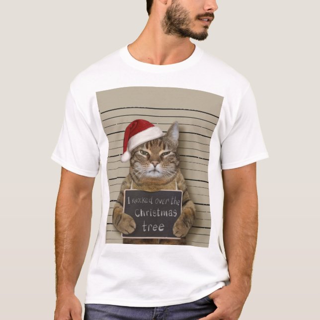 Mugshot Cat-jul T Shirt (Framsida)