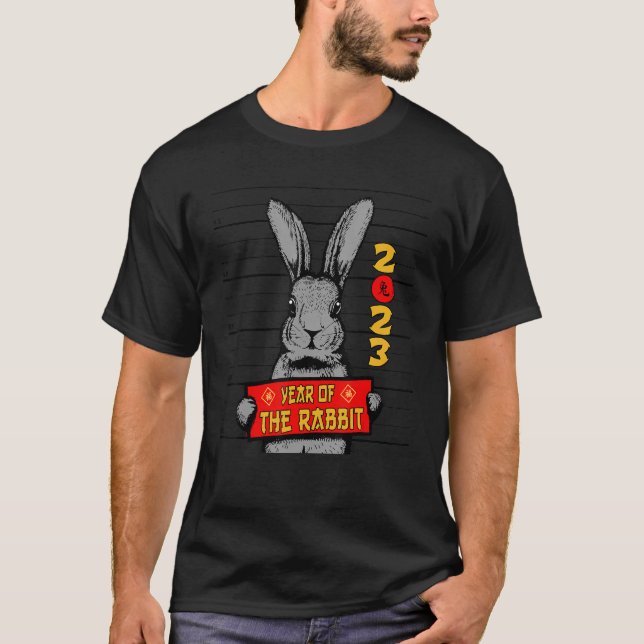 Mugshot Chinese New Year Of The Rabbit Lunar Zodia T Shirt (Framsida)