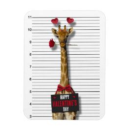 Mugshot Guilty Giraffe Funny Glad Alla hjärtans da Magnet