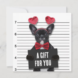 Mugshot Guilty Kärlek Hund Valentine Day Gift Card