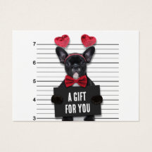 Mugshot Guilty Kärlek Hund Valentine Day Gift Card