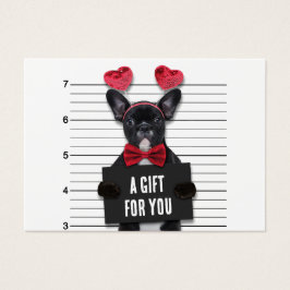 Mugshot Guilty Kärlek Hund Valentine Day Gift Card Visitkort