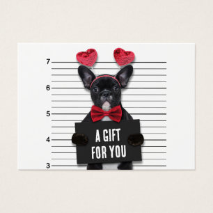 Mugshot Guilty Kärlek Hund Valentine Day Gift Card Visitkort