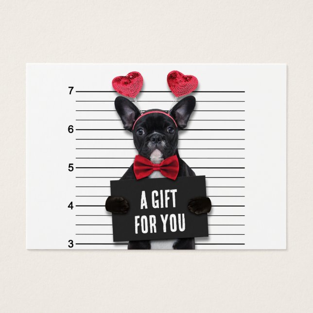 Mugshot Guilty Kärlek Hund Valentine Day Gift Card Visitkort (Framsidan)
