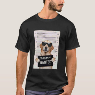 Mugshot-stil konst Golden Retriever GR Hund Goldie T Shirt