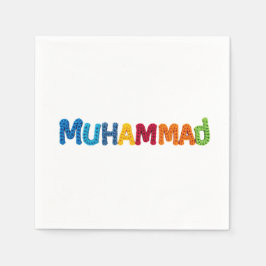 MUHAMMAD Namn i Vibrant Crochet Mönster Pappersservett