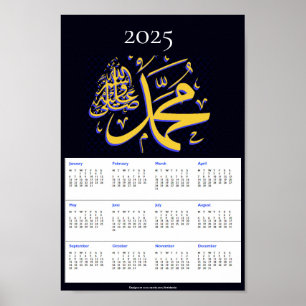 Muhammad pbuh 2025 Kalender minnessak Poster