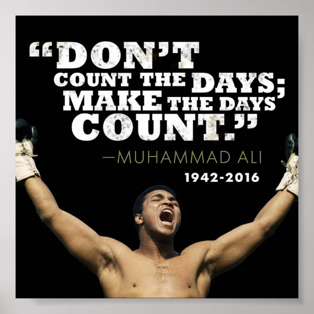 Muhammed Ali Berömd inspirationcitat Poster (Framsidan)