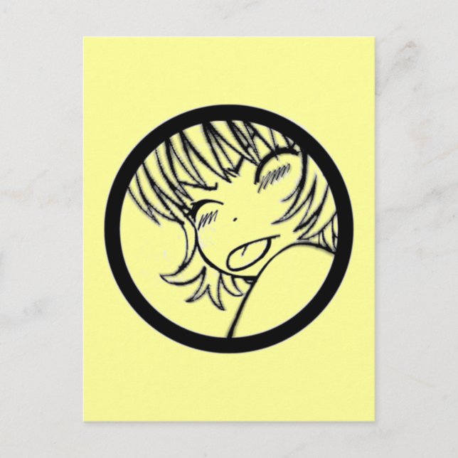 muhh - söt animering - kawaii >_< vykort (Framsida)