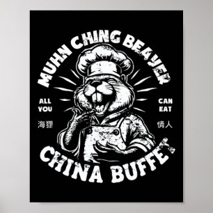 Muhn Ching Beaver Dirty Raunchy Vuxen humor Tee Me Poster
