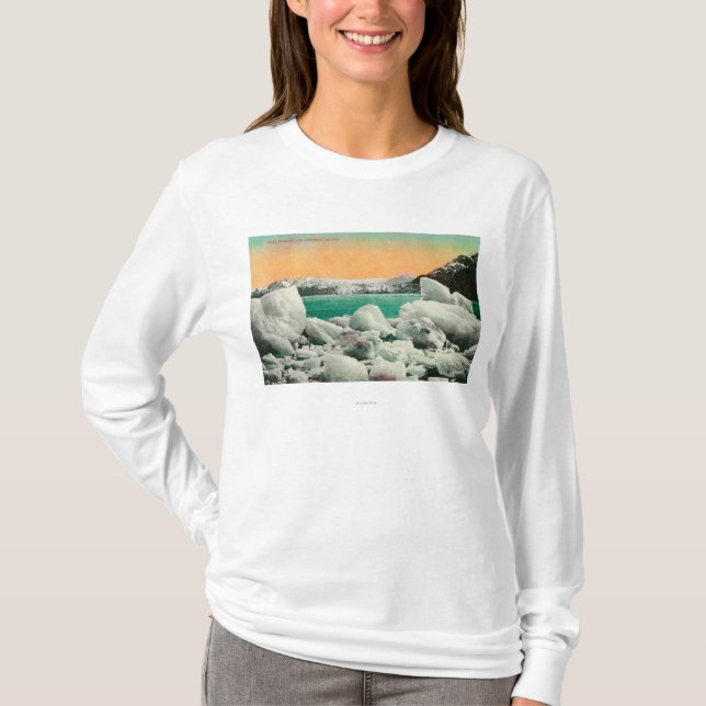 Muir glaciär och isberg i Alaska #1State Tee (Framsida)