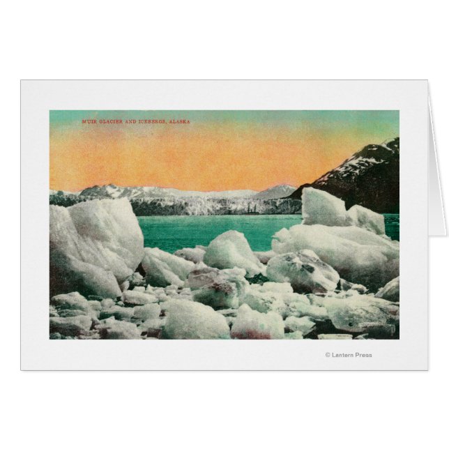 Muir Glacier och Icebergs i Alaska #1 Hälsningskort (Framsidan Horizontal)