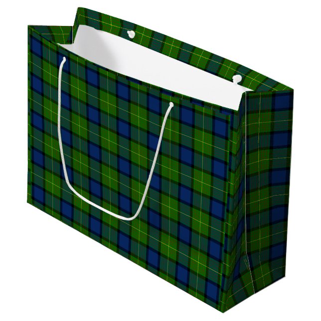 Muir Moore tartan grönt blue plaid (Framsidan Vinklad)