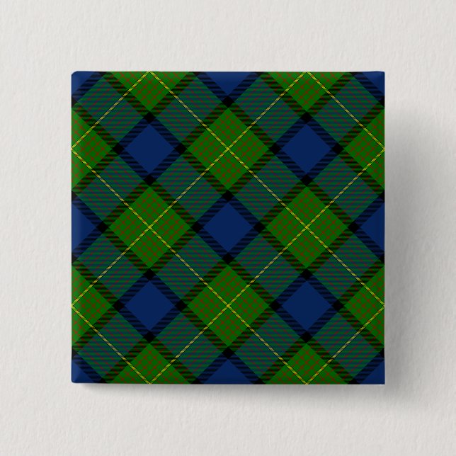 Muir Moore tartan grönt blue plaid Knapp (Framsida)