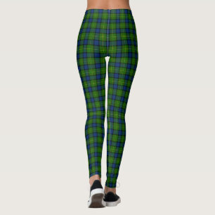 Muir Moore tartan grönt blue plaid Leggings