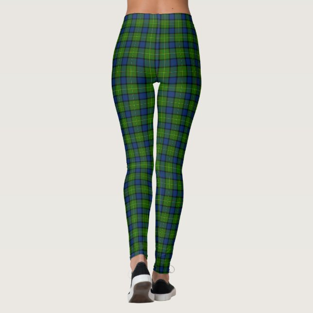 Muir Moore tartan grönt blue plaid Leggings (Baksida)
