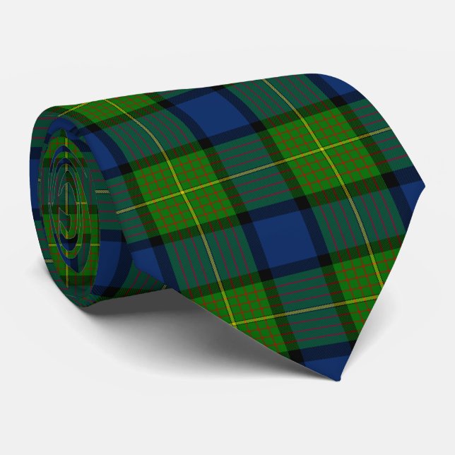 Muir Moore tartan grönt blue plaid Slips (Rullad)