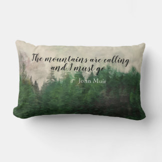 Muir quote mountain pine trees landscape art lumbarkudde