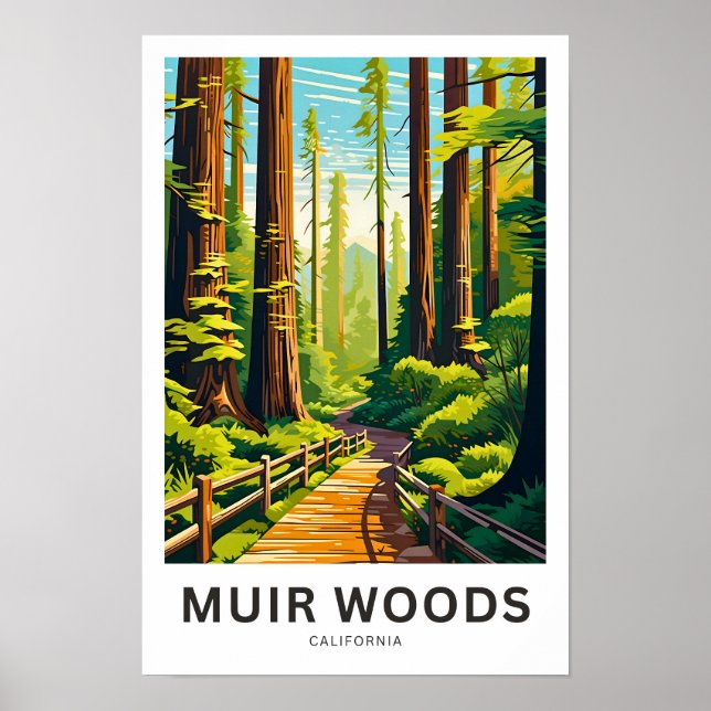Muir Skogen California Travel Print Poster (Framsidan)